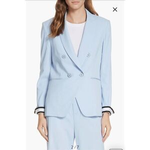 Veronica Beard‎ Blue Aros Double-Breasted Dickey Jacket Size 16